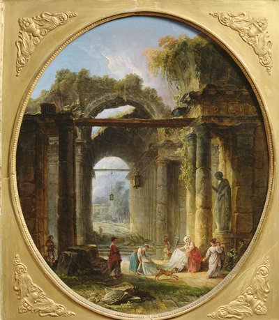 Oude ruïnes in Rome door Hubert Robert